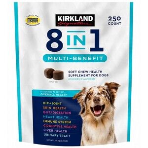 KIRKLAND SIGNATURE 8 IN 1 MULTI BENEFIT SOFT CHEWS FOR DOGS, 250 COUNT